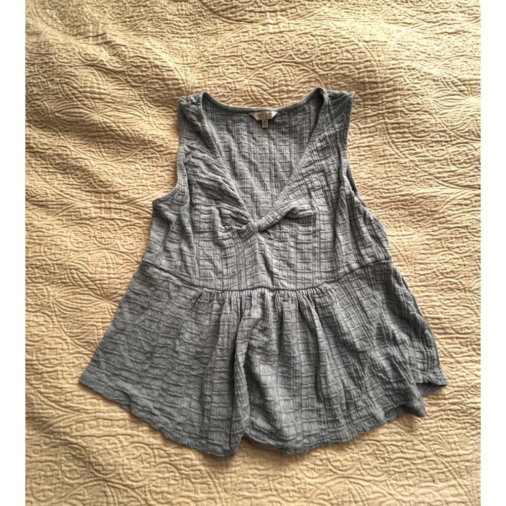 Lucky Brand, light blue tank with ruffles, size medium